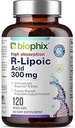 Biophix R-Lipoic Acid 300 mg Stabilized 120 Veggie Kapseln - mit Biotin - High Potency Antioxidant Support - Non-GMO - Glutenfrei - Fördert Energie