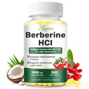Berberine HCl 1000mg, 300 Softgels Plus MCT Oil for Berberine Absorption