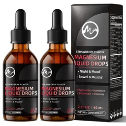 Magnesium Glycinate Supplement, Magnesium Liquid Drops, 2 Fl Oz (Pack of 2)