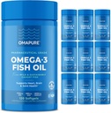 OMAPURE Wild Caught Omega-3 Ergänzungen mit High EPA & DHA (10 Flaschen, 120 Softgels) - Burpless Formula unterstützt Herz & Gelenkgesundheit, fördert Gehirnfunktion