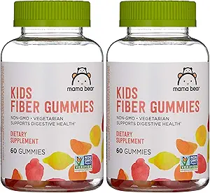Marke - Mama Bear - Kids Fiber Gummies - Unterstützt Verdauungsmedizin, Orange, 60 Graf (Pack von 2)