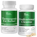 DR VITAMIN SOLUTIONS Thermogenic Fat Burner und Detox Cleanse Bundle - 15 Tage Cleanse for Weight Management, Gut Health und Bloating Relief - 90 Kapseln