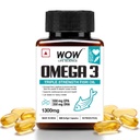 WOW Life Science Omega-3 Fish Oil 1300 Mg Triple Strength 550Mg Epa 350Mg Dha,Burpless,Mercury Free,Ideal For Keto Diet,1 Count