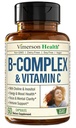 Vitamin B-Komplex mit VIT C & Folsäure (Folat) - 8 Hohe Potenz B Vitamine: B1, B2, B3, B5, B6, B7, Vitamin B12 + Biotin, Choline & Inositol. Aids Mood, Energie, Nervensystem und Immununterstützung