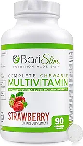 BariSlim Chewable Bariatric Multivitamin - 45mg Eisen - Passend für Post Bariatric Chirurgie, einschließlich Magen Bypass &amp; Magenhülle - Unterstützung Ihrer Erholung Reise | Erdbeer Flavor