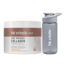 hk vitals Skin Radiance Marine Collagen Supplement, Lemon, 100g + Sipper