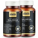 Salmega Triple Strength Salmon Fish Oil 1000mg – 600mg EPA & 400mg DHA with Vitamin E | High Potency Omega 3 Capsules for Heart, Brain & Joint Support | Burp-Free, Mercury-Free Fish Oil (Pack of 2)