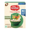 Nestlé CERELAC Baby Cereal 5 Grains & Vegetables, No Refined Sugar, 300g
