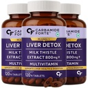 Carbamide Forte Liver Detox Supplement With Milk Thistle Extract 800Mg (30:1) | Added Multivitamins & Amino Acid | Liver Support Supplement 120 Veg Tablets (Pack Of 3)