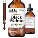 Wild & Organic Black Walnut Tincture - Detox Cleanse w/Black Walnut Hull Extract - Kräuterergänzung für Gut Cleanse Detox und Digestive Well-Being - Vegan, Zucker & Alkoholfrei - 4 fl oz