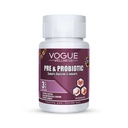Vogue Wellness Pre and Probiotics Supplement For Men and Women | 4 Billion CFU Helps For Gut Health, Better Immunity and Digestion | Supports Healthy Gut Flora and Nutrient Absorption | Vegetarian | 60 Capsules