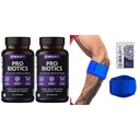 Boldfit Probiotics 5 Billion CFU with 16 Strains and Prebiotics for Gut Cleanse Detox Digestive He | Boldfit Tennis Elbow Support for gym with Strap - Elbow band for pain relief in Bursitis, Tendonit