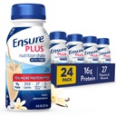 Vergewissern Plus Vanilla Nutrition Shake mit Fiber | Meal Ersatz Shake | Bereit zu trinken | 16g Protein und 27 Vitamine und Mineralien | 8 fl oz - 24 Pack