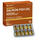 Carbamide Forte Salmon Omega 3 Fish Oil Capsules | Salmon Fish Oil Omega 3 Capsule 1000mg For Men & Women | Omega3 Fishoil Supplement For For Heart, Joints, Bones & Skin - 10 Softgels