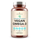 AMANDEAN Vegan Omega 3 Supplement. Premium Fish Oil Alternative. Algae DHA & EPA. Carrageenan Free Softgels. Algale essentielle Fettsäuren. Pflanzenbasiertes Herz, Gehirn, Auge, Haut, Immununterstützung. (60ct)