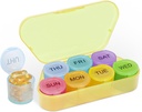 NatureTouch Weekly Pill Organizer, BPA kostenlose Medizin Organizer Rainbow 11 Tage Pille Box, Täglich tragbare Pille Conatainer für Pillen/Vitamin/Fish Oil/Supplements [Letzte Version], Gelb