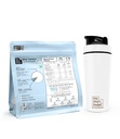 ONLY WHAT'S NEEDED By Food Pharmer - Cocoa Edition | Whey Protein Concentrate 1kg | 24g per scoop + Metal Shaker 750ml | Stainless Steel | BPA-Free Cap