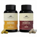 Rasayanam Curcumin + Plant-based Vitamin B12 Combo | 95% Curcuminoids, Piperine & Triple Turmeric Blend + Vegan B12 with 7 Superfoods | Supports Joint Mobility, Inflammation Balance, Energy, Focus & Nerve Health