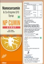 NP CUMIN Syrup of 100% Water Soluble Nano-Curcumin 250mg & Co-Enzyme Q10 50mg Syrup, 100ml Sugar Free | Good For Skin & Joint Pain | Immunity Booster | Antioxidant | For Men & Women.
