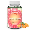 Naturyz Marine Collagen Gummies for Skin Health with Hyaluronic Acid, Vitamin C, Vitamin E & Biotin | Supports Skin Elasticity, Hydration & Glow | Easy-to-Absorb Collagen Gummy | No Added Sugar, Delicious Taste- 50 count (Orange Flavor)