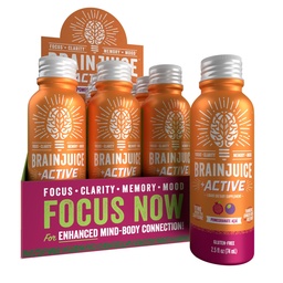 BrainJuice Active Focus & Energy Drink Shots, unterstützt Endurance, Recovery & Clarity, Non-GMO, Glutenfrei, Nootropics, Alpha GPC, B Vitamine & Organic Green Tea, Granate Acai, 2,5 fl oz, 12 Pack