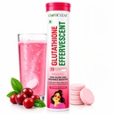 Glutathione Effervescent Tablets Cranberry Flavour | Japanese Glutathione, Collagen, Vitamin C, Hyaluronic Acid, Biotin & Zinc Supplement | Glowing Skin | Antioxidant Support | 20 Tablets