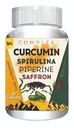 SFL Curcumin Complex Capsules with Spirulina Piperine & Saffron Herbal Antioxidant Support Immune Wellness Joint Health Skin Wellness Daily Herbal Supplement