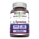 Erstaunliche Formeln L-Tyrosin Aminosäure Ergänzung | 500 Mg pro Servieren | 180 Kapseln | Non-GMO | Gluten-Free | Made in USA