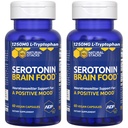 Serotonin Brain Food - 1250mg L-Tryptophan & 400mg Rhodiola Rosea Supplement - Mood Support Supplement für Stress Relief - Neurotransmitter Unterstützung mit Magnesium Glycinat & Zink - 120 Kapseln