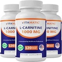 Fumarate de L-Carnitine vitamatique 1000 mg - 120 capsules végétales (3 bouteilles)
