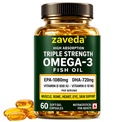 Premium Triple Strength Omega-3 Fish Oil, 60 Capsules