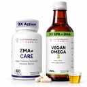 Autoimmunity Care Vegan Omega 3 Oil and Autoimmunity Care ZMA Care Zinc Magnesium Supplement Bundle