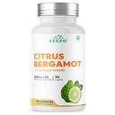 Zespo Citrus Bergamot Supplement 1200mg with Olive Leaf, 90 Veg Capsules