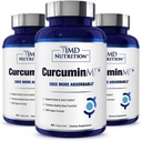 1MD Nutrition CurcuminMD Plus - Kurkuma mit Boswellia Serrata - 285x Mehr absorbierbar | Gelenkschwierigkeit, Muskelrückgewinnung und Mood Unterstützung | 180 Kapseln (3-Pack)