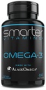 SmarterVitamine Omega 3 Fischöl, Erdbeeren Geschmack, Burpless, Geschmackslos, 2000mg, DHA EPA Triple Strength, Made with AlaskOmega®