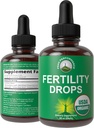 USDA Organic 5-In-1 Fertility Supplements für Frauen. Hohe Absorption Flüssigkeit Tropfen Vitamine Mischung mit 5 handverlesenen pflanzlichen Inhaltsstoffen für reproduktive Gesundheit, Konzeptunterstützung. Vegan, Zero Sugar