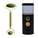Zureni Multipurpose Rechargeable Mini Humidifier & Jade Roller Combo Pack for Skin Care, Massage & Steaming
