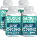 4-in-1 Kalzium-Ergänzungen für Frauen und Männer - Kalzium mit Vitamin D3 K2 5000 IU-Ergänzung, 601mg pro Servierung für Herz, Knochen und Körperverteidigungen - Glutenfrei, Vegan-Friendly (480 ct)