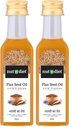 nutndiet Cold Pressed Flaxseed Unrefined Oil 100ml Glass Bottle | Alsi Ka Tel | Pure Omega 3-Rich for Heart Health & Immunity | Multipurpose Oil (Pack of 2)