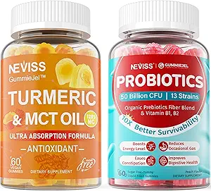 Gummies curcuma 1000mg + Probiotiques sans sucre Gummies