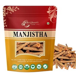 Brijbooti Manjistha Root - 50g | Manjistha Root Sticks | for Eating | Majith, Indian Madder, Manjishtha, Manjishta, Manjishta, Manjista | FSSAI, GMP, ISO Certified
