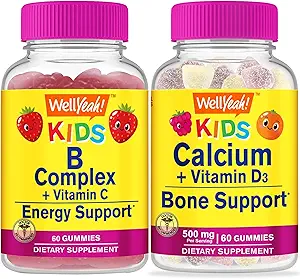 Ja. Ja B Complex Kids + Calcium + Vitamin D3 Kids, Gummis Bundle - Große Verkostung, Vitamin Supplement, Glutenfrei, GMO frei, Kaugummi