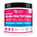 NATURE TARGET Hunde Vitamine Pulver, Probiotics & Digestive Enzyme für Gut Gesundheit, Glucosamine & Chondroitin & Omega 3, Komplette Ergänzung für hausgemachte Hundefutter, Gelenk & Haut & Immununterstützung