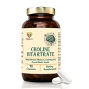 Choline Bitartrate 550mg – 90 Capsules | Dietary Supplement for Daily Use | Non-GMO & Gluten-Free