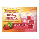 Emergen-C 1000mg Vitamin C Immununterstützung Pulver Erdbeeren Kiwi 30CT umfasst Zink, Mangan, 7 B Vitamine und Elektrolyte für Back to School Essentials