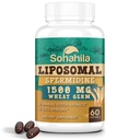 Spermidin-Ergänzung 15 MG - 99% Reinheit, hohe Absorption, 1500 MG fermentierte Weizengerm-Extrakt mit Zink & Thiamin, Spermidin für Männer & Frauen - Cellular Renewal, Aging Defense, Energy, 60 Softgels