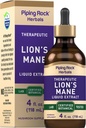 Piping Rock Lions Mane Tincture | 4 Fl Oz | Pilzextrakt flüssige Tropfen | Alkoholfreie Ergänzung | Vegetarisch, Non-GMO, Glutenfrei