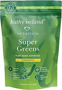 Pflanzenbasierte Super Greens Pulvermischung, Ananas, 9.5oz