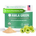 Amla Powder & Green Tea Superfood Supplement, 20x Ultra Concentrated Amla, Antioxidant-Unterstützung, Hergestellt mit Oolong Tee und indischen Stachelbeeren, Bio, Vegan, Klassischer Geschmack, 30 Servierungen