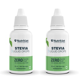 NutritJet Natural Stevia Liquid Drops - 30ml | Zero Calorie Sugar-Free Sweetener Pack of 2